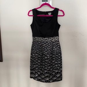 H&M size 6 black and silver cocktail dress